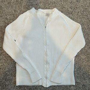 Vintage Made in Hong Kong Cherokee Cream Ribbed Cardigan